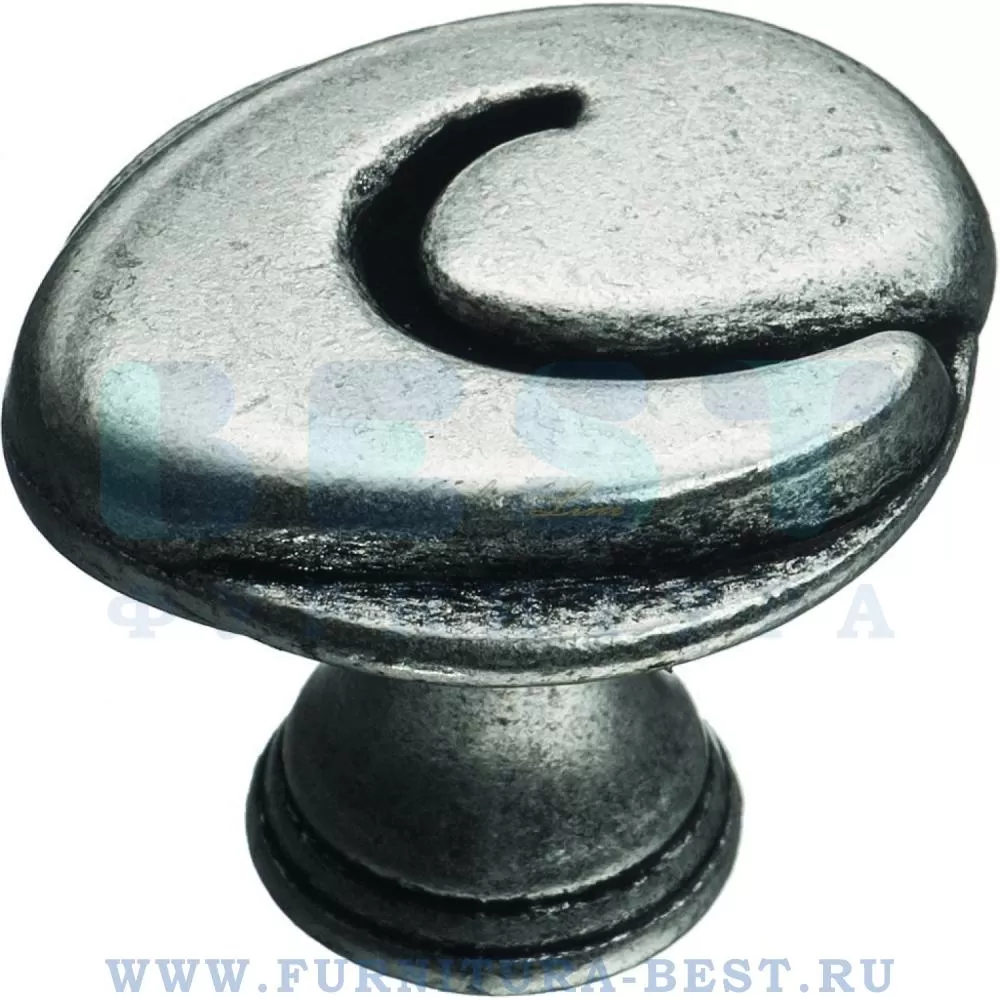 Ручка-кнопка, d=35*27 мм, материал цамак, цвет античное серебро, арт. 15.347.00.16 стоимость 385 руб.