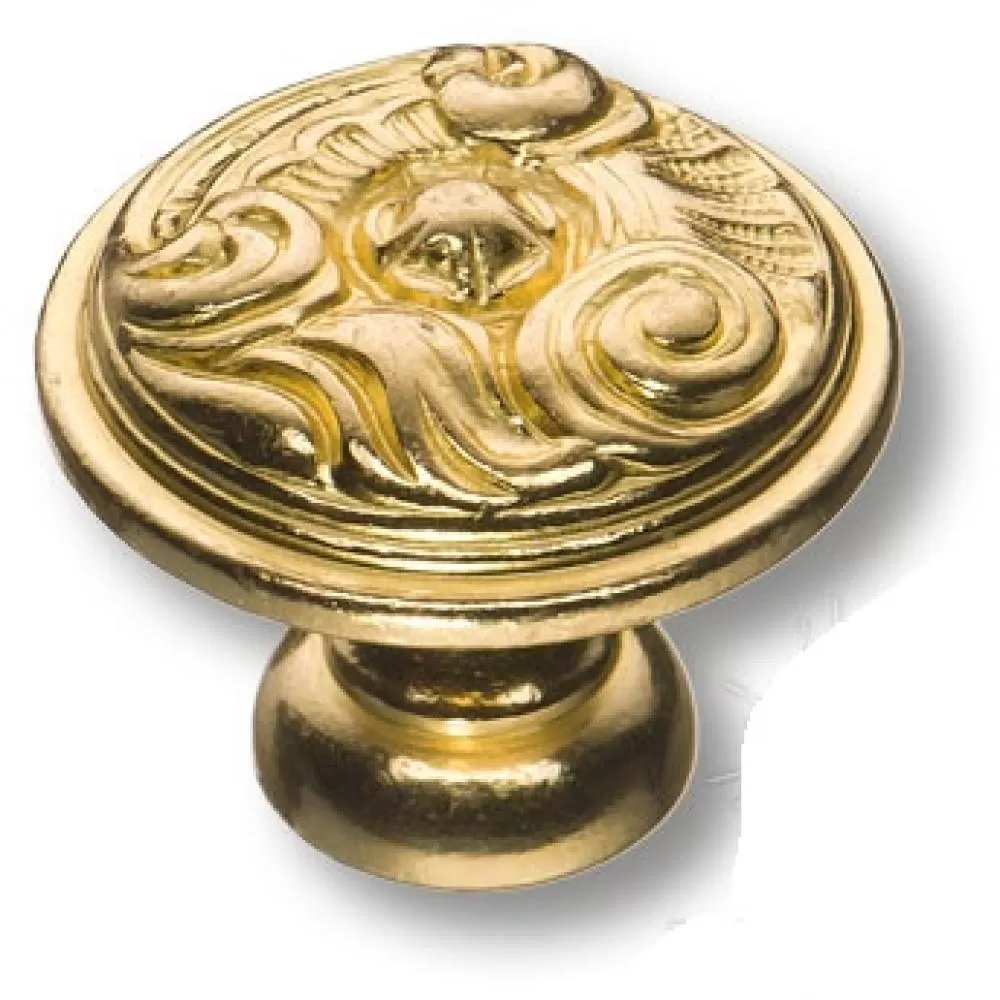 Ручка-кнопка, d=35*29 мм, материал латунь, цвет золото, арт. 012035L стоимость 1 185 руб.