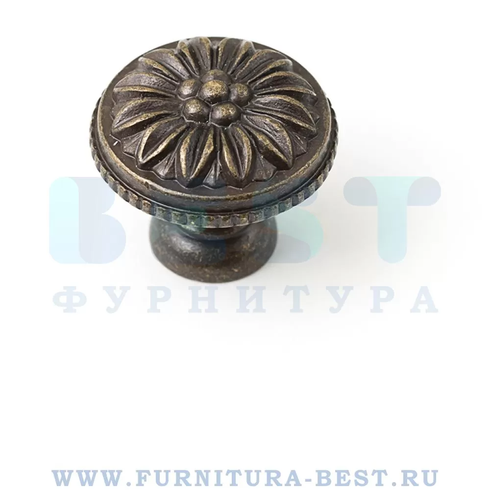 Ручка-кнопка, d=35*30 мм, материал латунь, цвет бронза, арт. 013035O стоимость 1 245 руб.