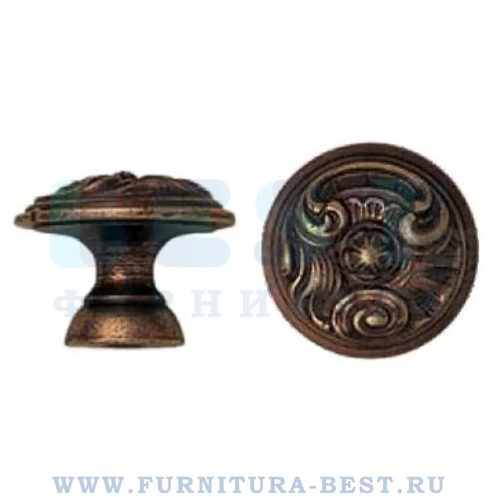 Ручка-кнопка, d=35 мм, материал латунь, цвет бронза, арт. 012035O стоимость 1 220 руб.