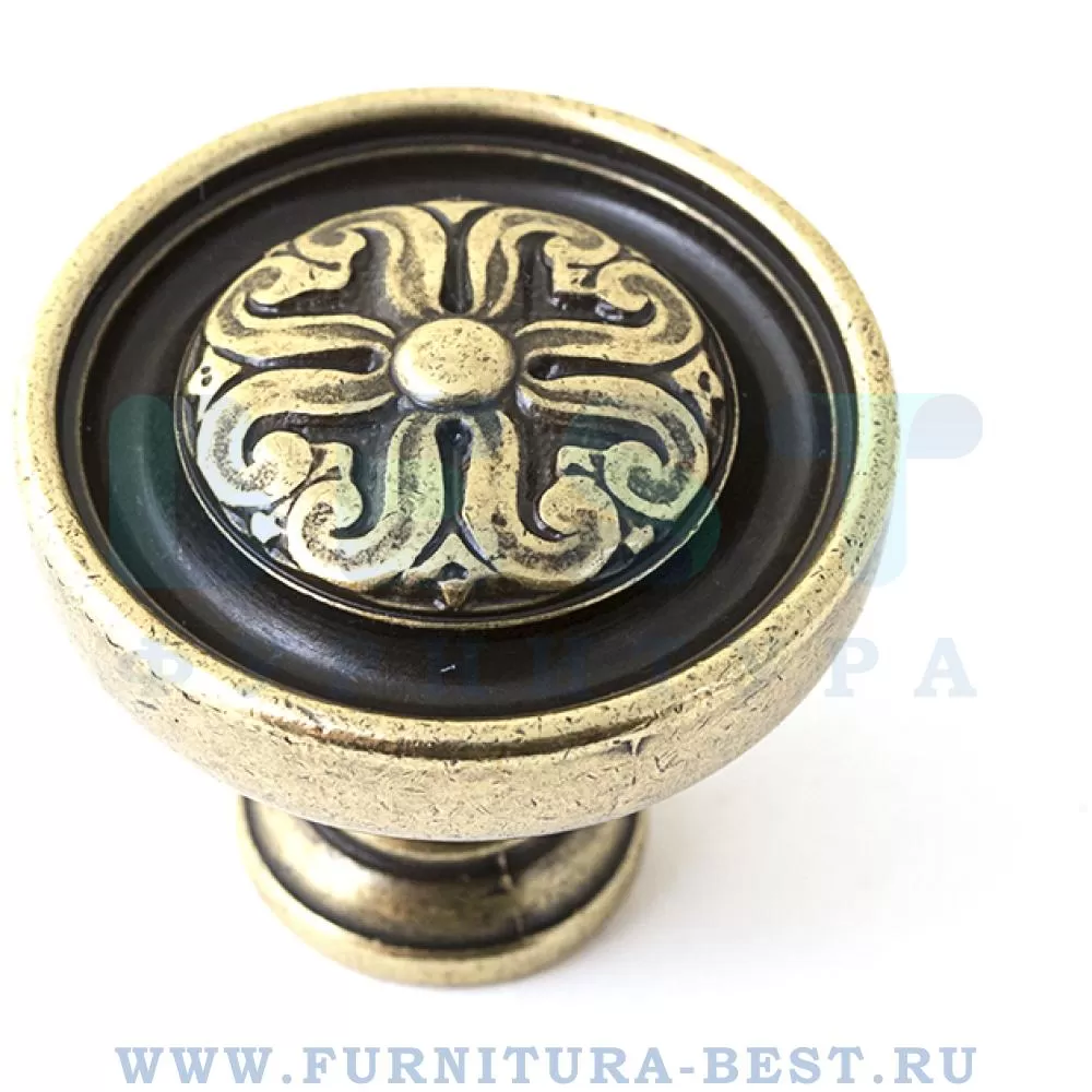Ручка-кнопка, d=35x30 мм, материал цамак, цвет античная бронза, арт. BU 009.35.12 стоимость 515 руб.