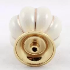 Ручка-кнопка S-101 GOLD CREAM Мебельные ручки керамика