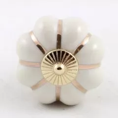 Ручка-кнопка S-101 GOLD CREAM Мебельные ручки керамика