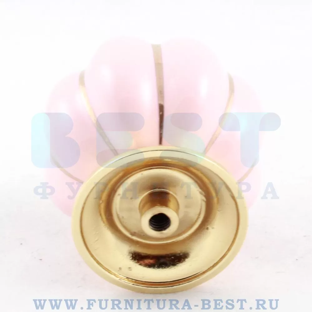 Ручка-кнопка, d=40/28*40 мм, материал цамак, цвет розовый/глянцевое золото, арт. S-101 GOLD PINK стоимость 1 245 руб.