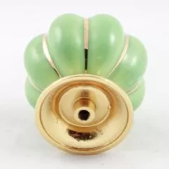 Ручка-кнопка S-101 GOLD GREEN Мебельные ручки керамика
