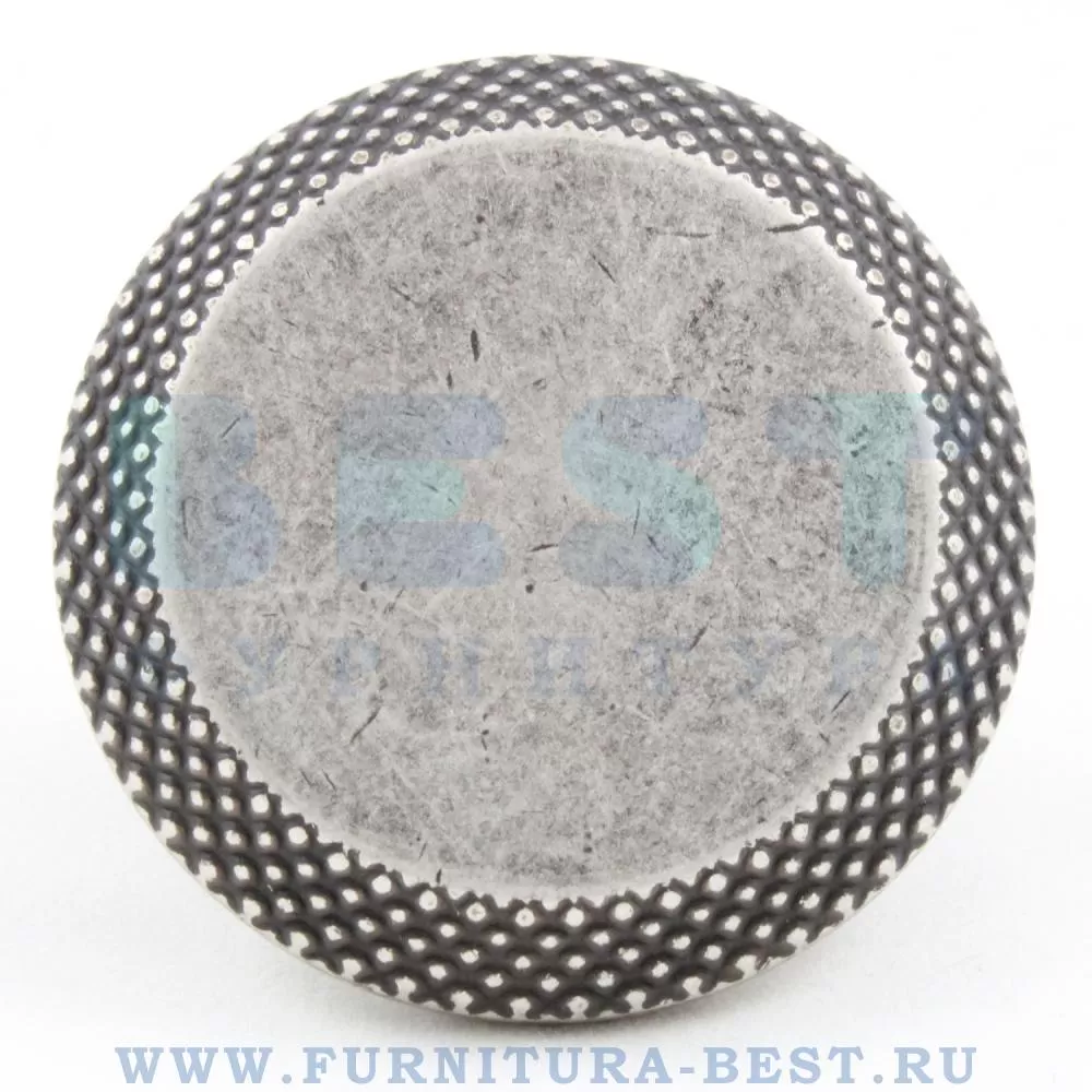 Ручка-кнопка, d=45*22 мм, материал цамак, цвет античное серебро, арт. 4102 002MP14 стоимость 1 045 руб.