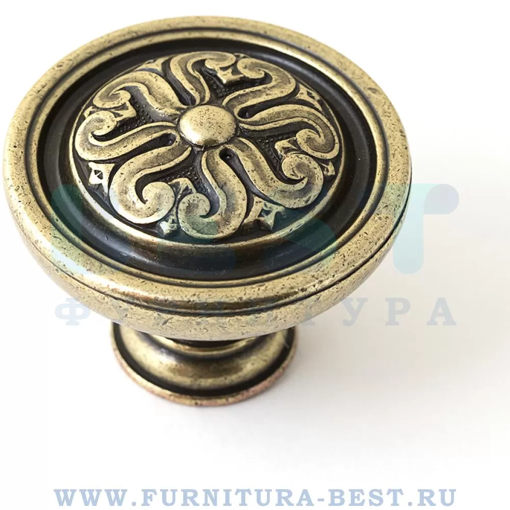 Ручка-кнопка, d=50x40 мм, материал цамак, цвет античная бронза, арт. BU 009.50.12 стоимость 870 руб.