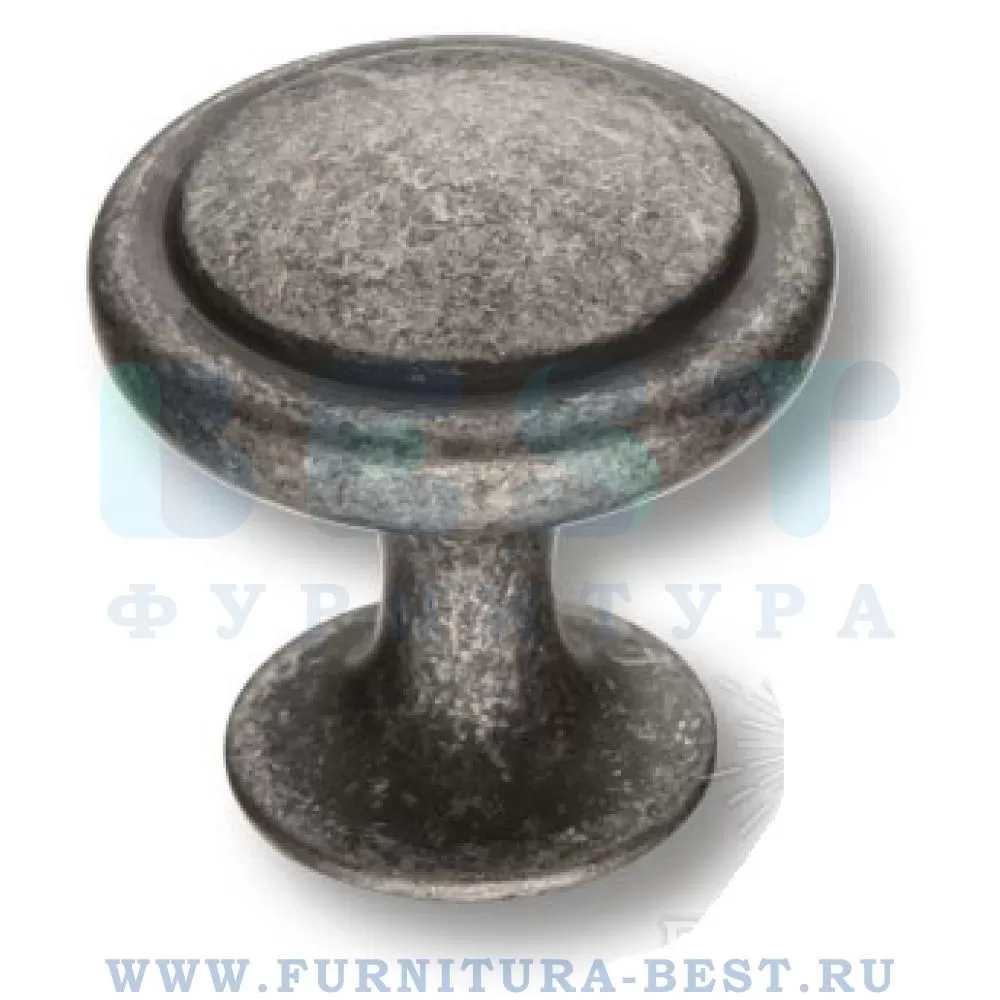 Ручка-кнопка, материал цамак, цвет старое серебро, d=30*25, арт. ISTIKBAL-80 стоимость 515 руб.
