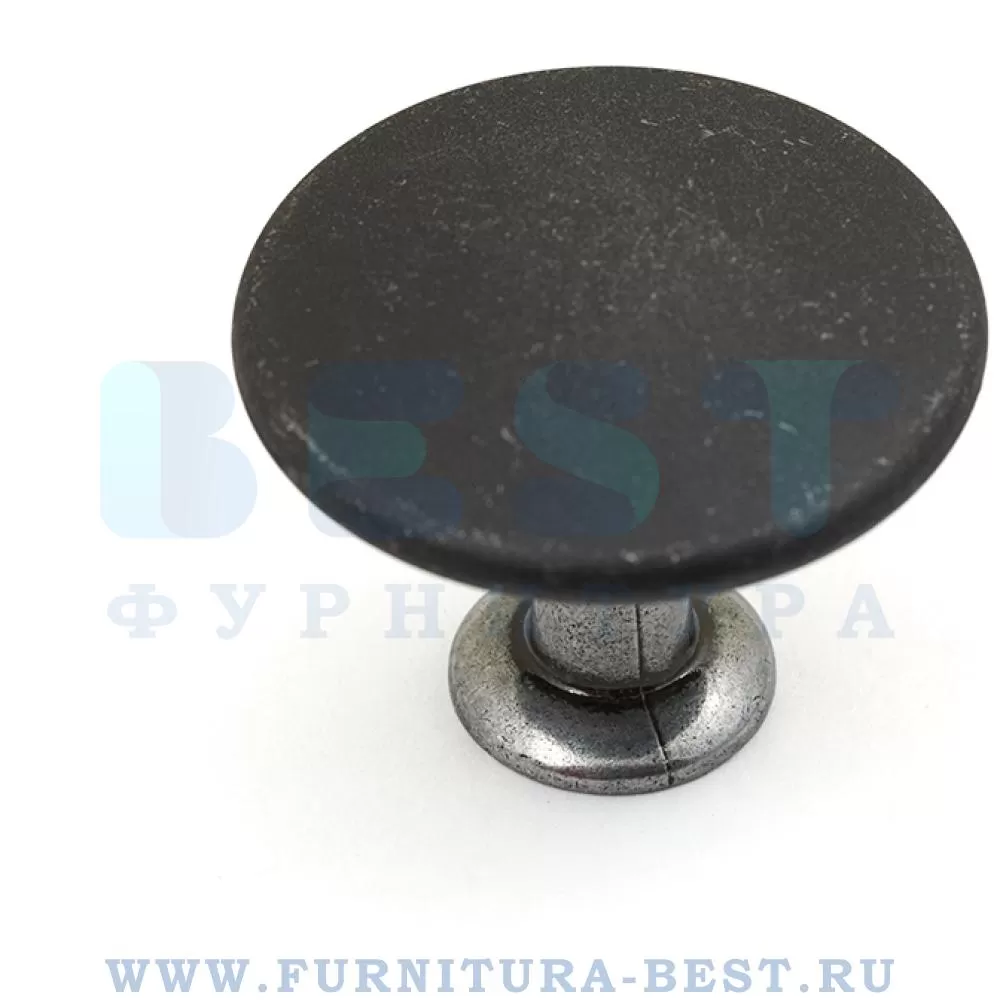 Ручка-кнопка, цвет чёрная матовая сталь+олово, арт. MO.3992.53.58 стоимость 1 145 руб.