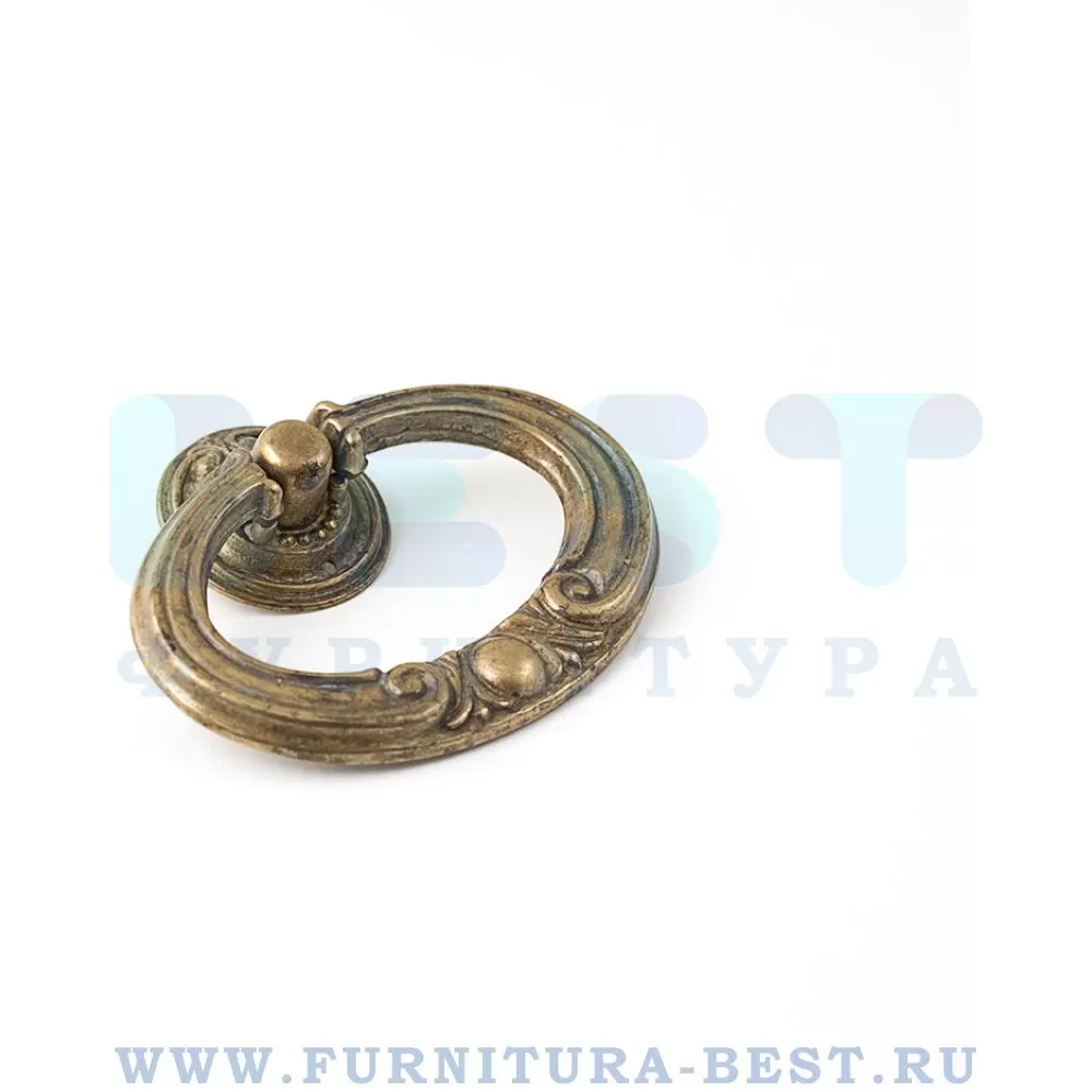 Ручка-кольцо, 88*70*17 мм, материал латунь, цвет латунь античная, арт. 10.774.02 стоимость 580 руб.