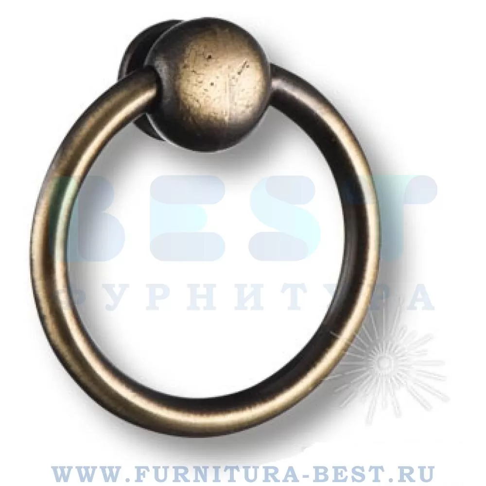Ручка-кольцо, d=36x16 мм, материал цамак, цвет старая бронза, арт. 15.201.02.04 стоимость 335 руб.