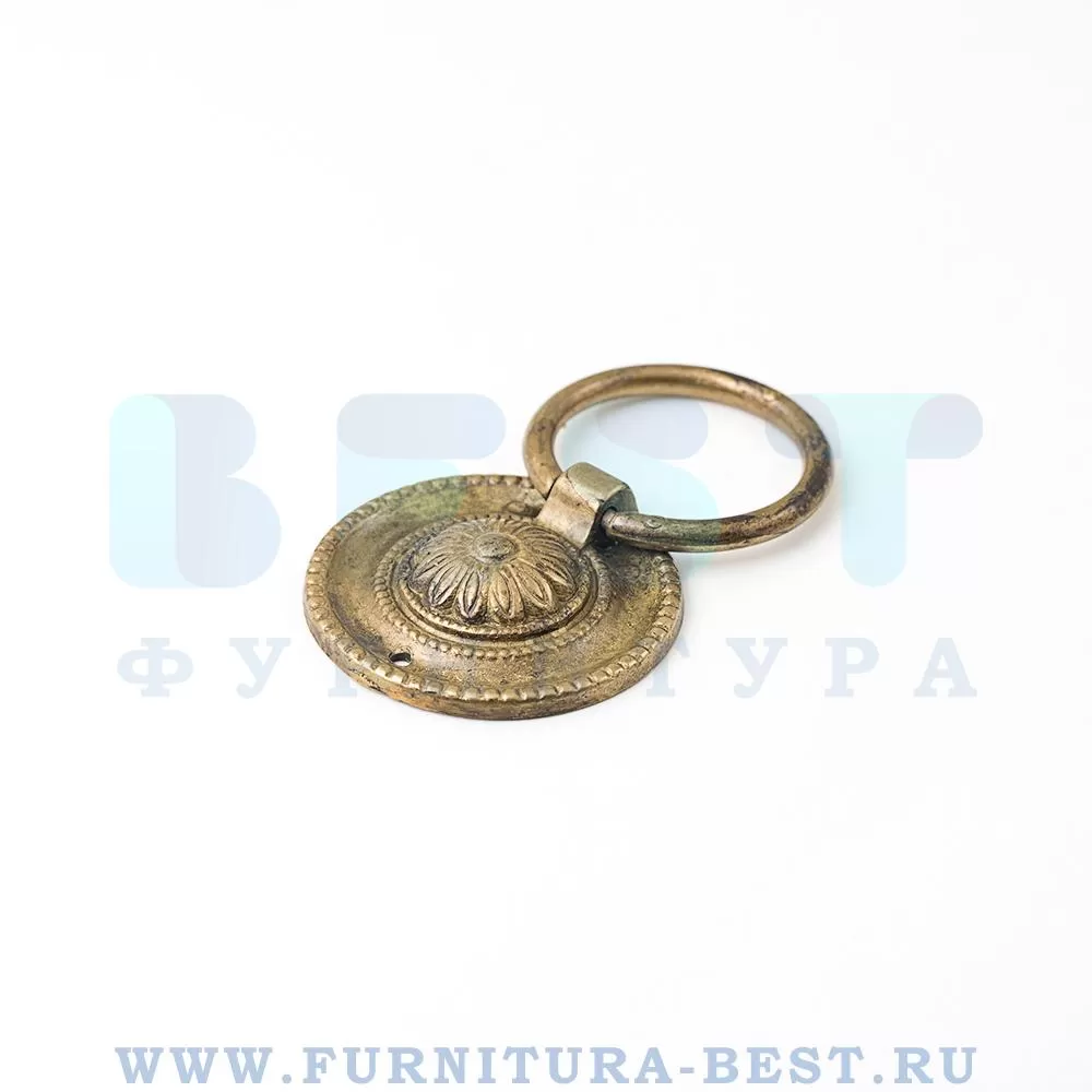 Ручка-кольцо, d=55 мм, материал латунь, цвет латунь античная, арт. 10.094.02 стоимость 550 руб.