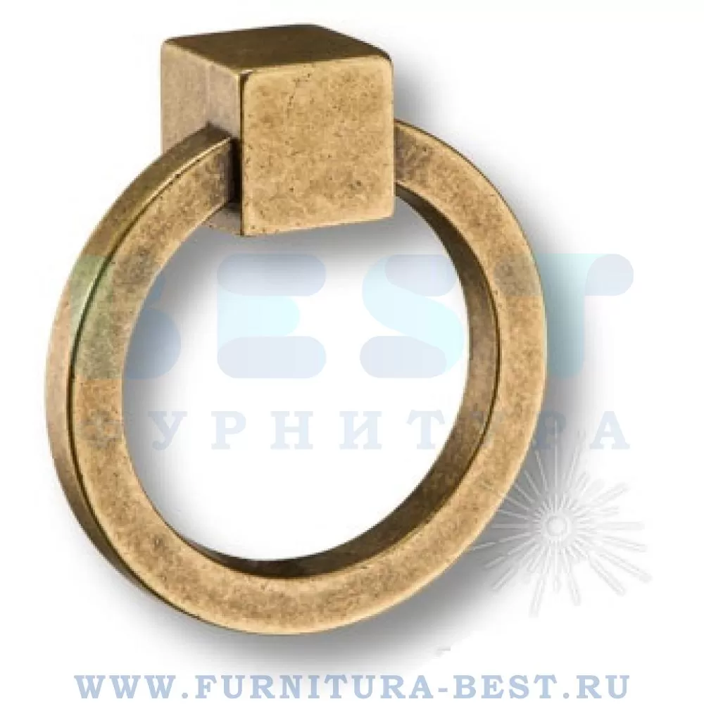 Ручка-кольцо, d=60x30 мм, материал цамак, цвет античная бронза, арт. 15.163.60.12 стоимость 655 руб.