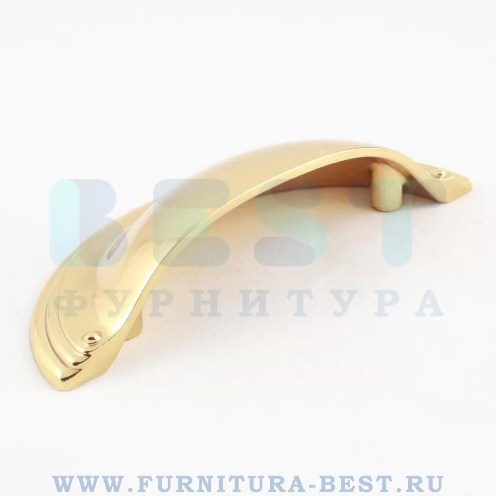 Ручка-раковина 64 мм, материал цамак, цвет глянцевое золото, арт. 1177 064MP11 стоимость 995 руб.