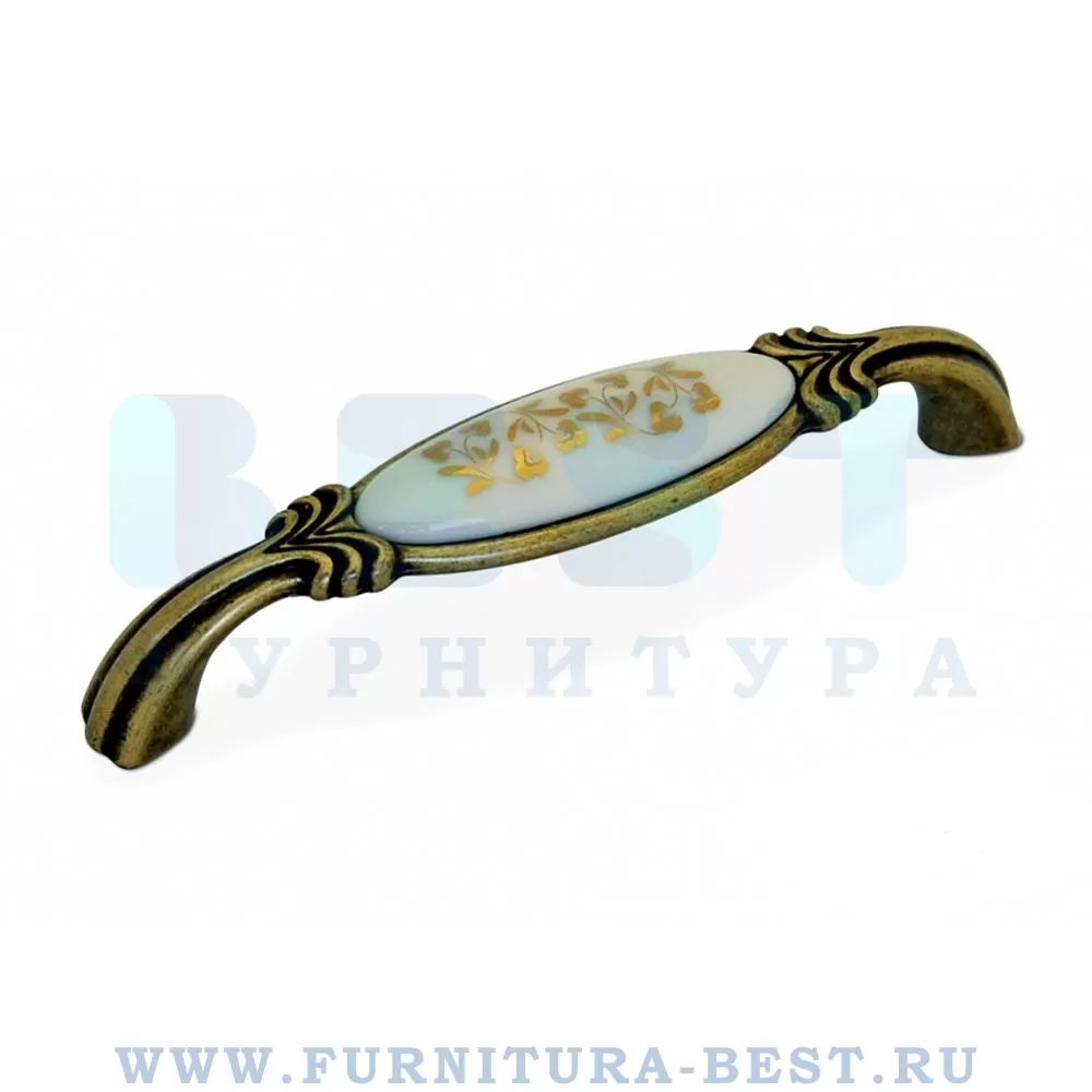 Ручка-скоба 128 мм, материал металл, цвет золото матовое "милан" + керамика, арт. M78X01.H3MD1G стоимость 1 285 руб.