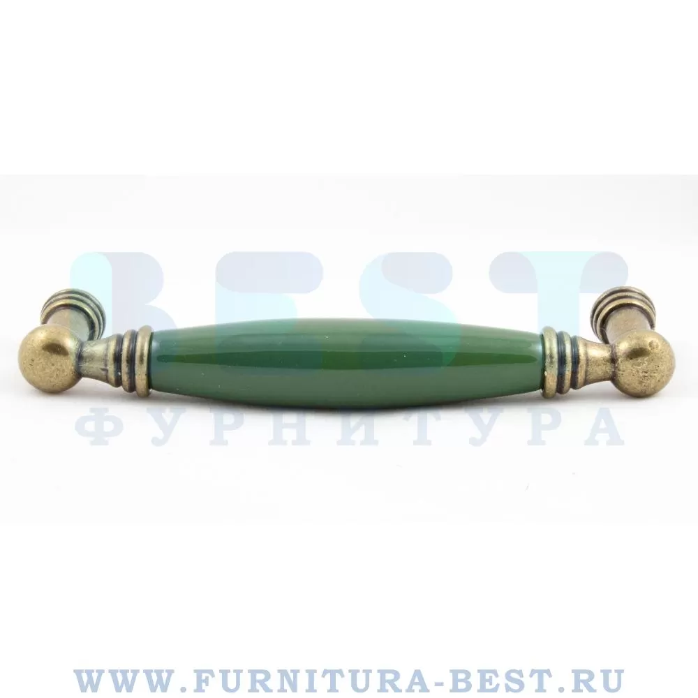 Ручка-скоба 128 мм, материал цамак, цвет зеленый/старая бронза, арт. 1160-40-128-GREEN стоимость 1 035 руб.