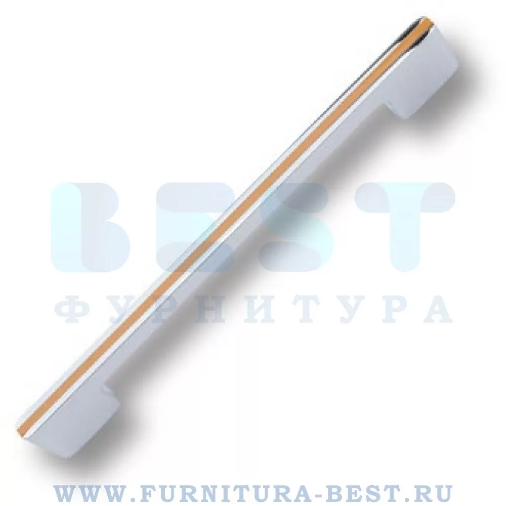 Ручка-скоба 160 мм, материал цамак, цвет глянцевый хром с бежевой вставкой, арт. 182160MP02PL18 стоимость 1 095 руб.