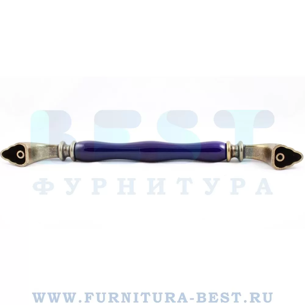 Ручка-скоба 192 мм, материал цамак, цвет синий/старая бронза, арт. 1905-40-192-COBALT стоимость 1 735 руб.