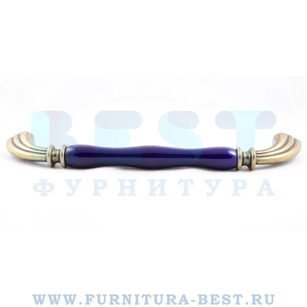 Ручка-скоба 192 мм, материал цамак, цвет синий/старая бронза, арт. 1905-40-192-COBALT стоимость 1 735 руб.