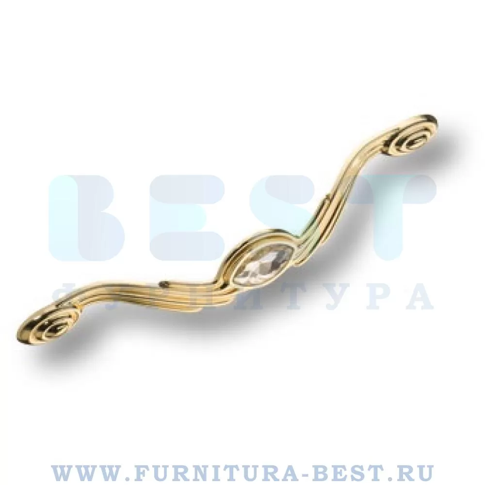 Ручка-скоба 192 мм, материал цамак, цвет золото глянец swarovski, арт. 275-192-GOLD стоимость 1 500 руб.