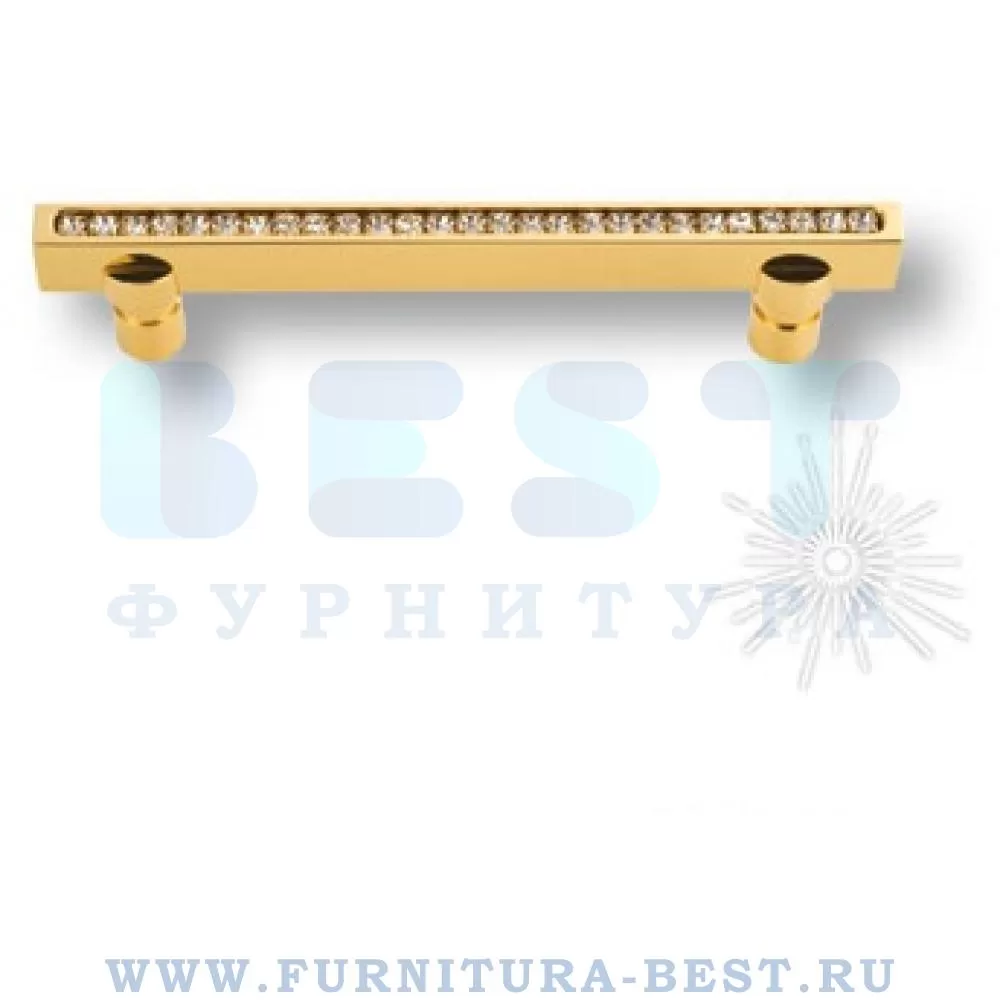 Ручка-скоба 96 мм, материал латунь, цвет золото глянец + кристаллы swarovski, арт. 2575-003-96 стоимость 4 345 руб.