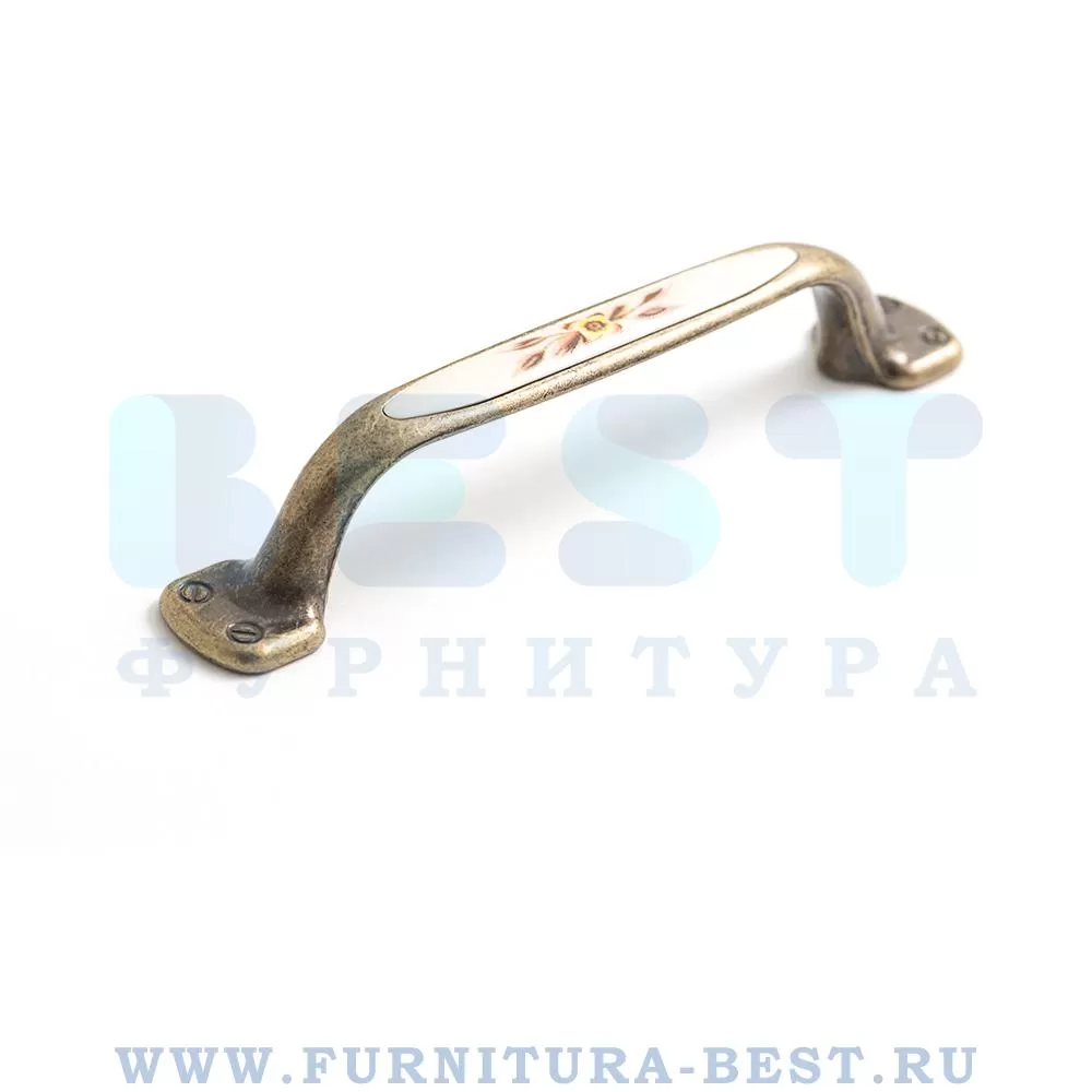Ручка-скоба 96 мм, материал металл, цвет бронза, арт. 834AB/BROWNFLOW стоимость 555 руб.