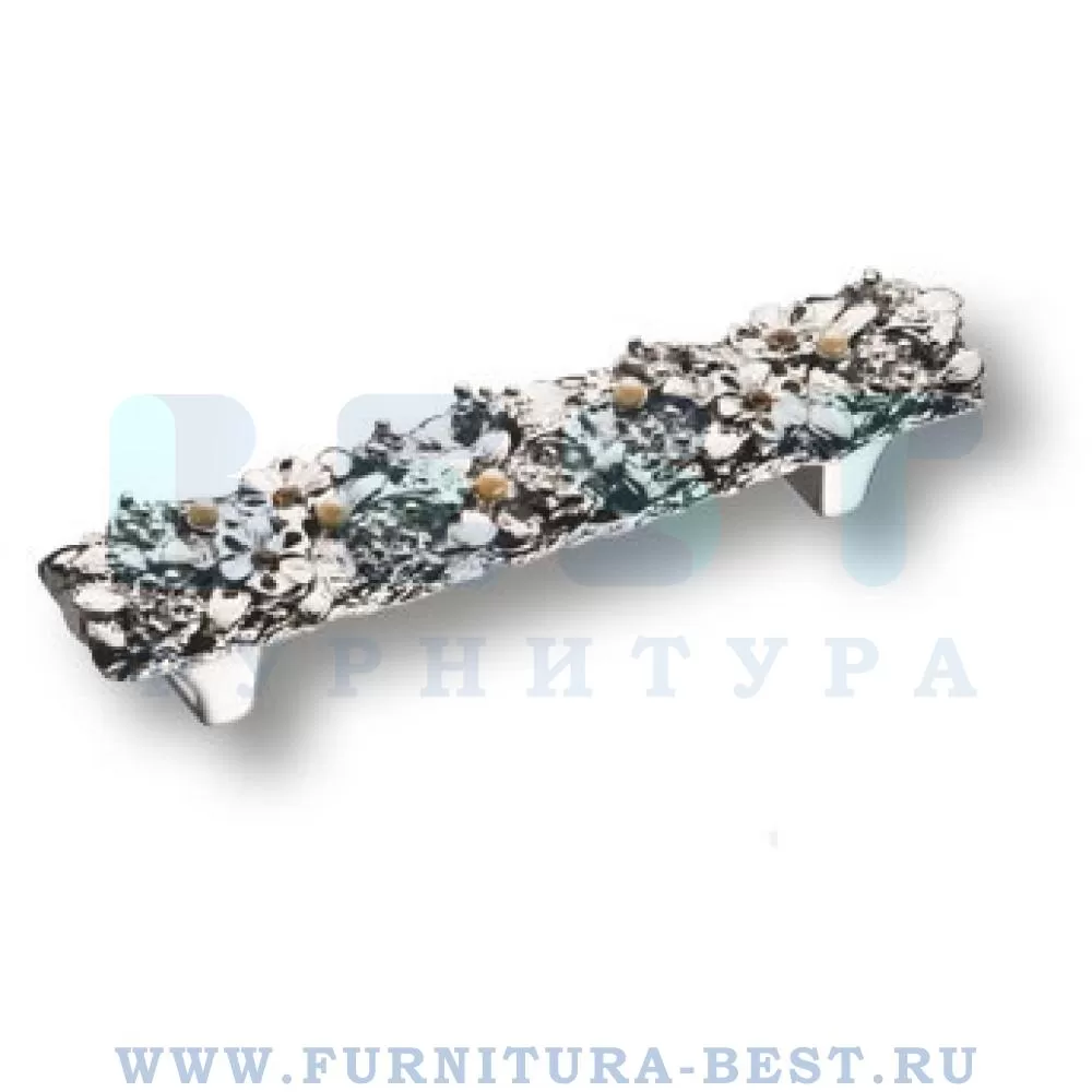 Ручка-скоба 96 мм, материал металл, цвет глянцевый хром с кристаллами swarovski, арт. 01.96 MO07 стоимость 5 110 руб.