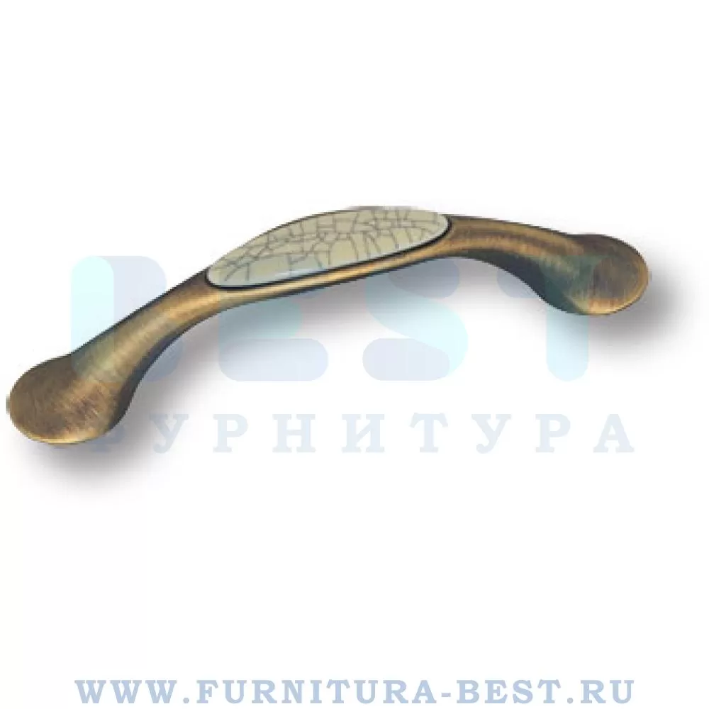Ручка-скоба 96 мм, материал цамак, цвет античная бронза + керамика с серой "паутинкой", арт. 9822-805 стоимость 2 335 руб.