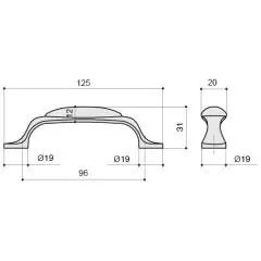 Ручка-скоба M10.01.12.04 Мебельные ручки керамика