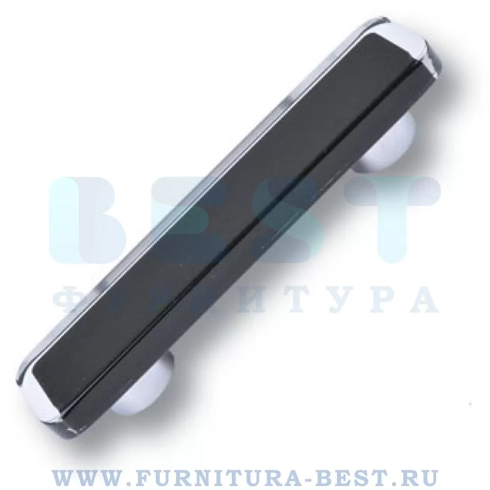 Ручка-скоба 96 мм, материал цамак, цвет хром глянец + пластик чёрный, арт. 696NE1 стоимость 3 135 руб.