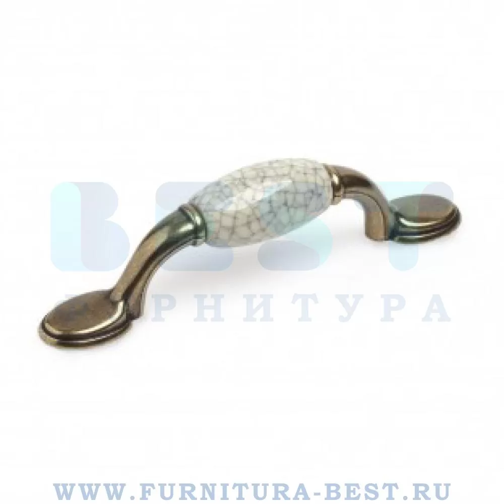 Ручка-скоба 96 мм, материал цамак, цвет медь c состаренной керамикой "паутинка", арт. 835AB/CRA стоимость 840 руб.