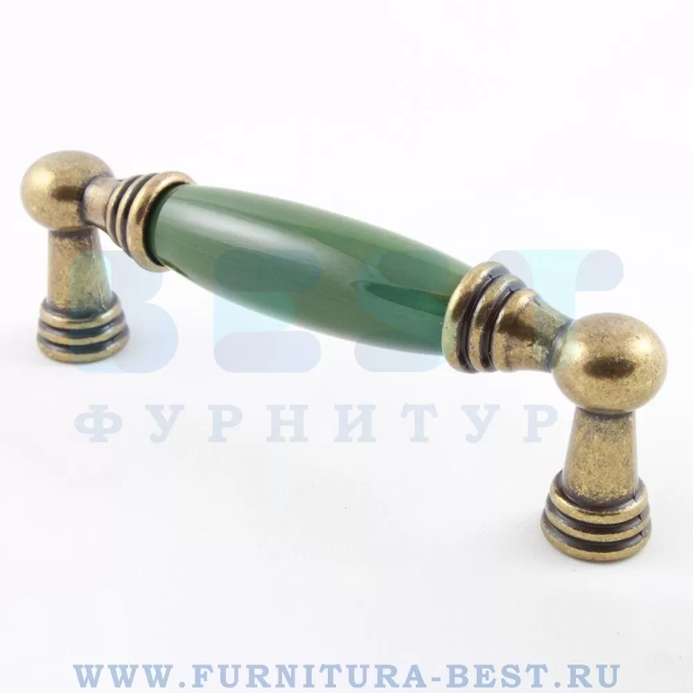 Ручка-скоба 96 мм, материал цамак, цвет зеленый/старая бронза, арт. 1160-40-96-GREEN стоимость 920 руб.