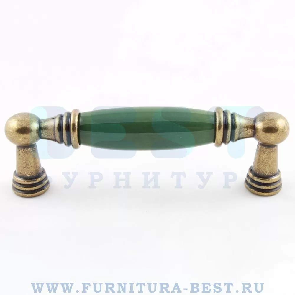 Ручка-скоба 96 мм, материал цамак, цвет зеленый/старая бронза, арт. 1160-40-96-GREEN стоимость 920 руб.