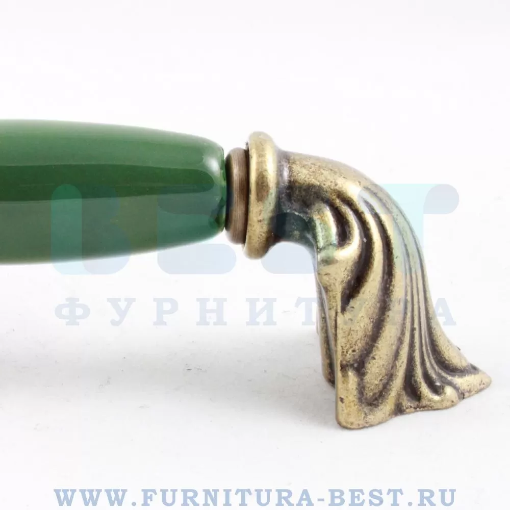 Ручка-скоба 96 мм, материал цамак, цвет зеленый/старая бронза, арт. 1370-40-96-GREEN стоимость 1 160 руб.