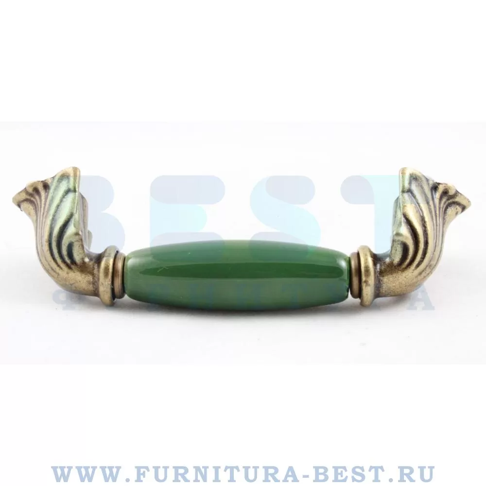 Ручка-скоба 96 мм, материал цамак, цвет зеленый/старая бронза, арт. 1370-40-96-GREEN стоимость 1 160 руб.