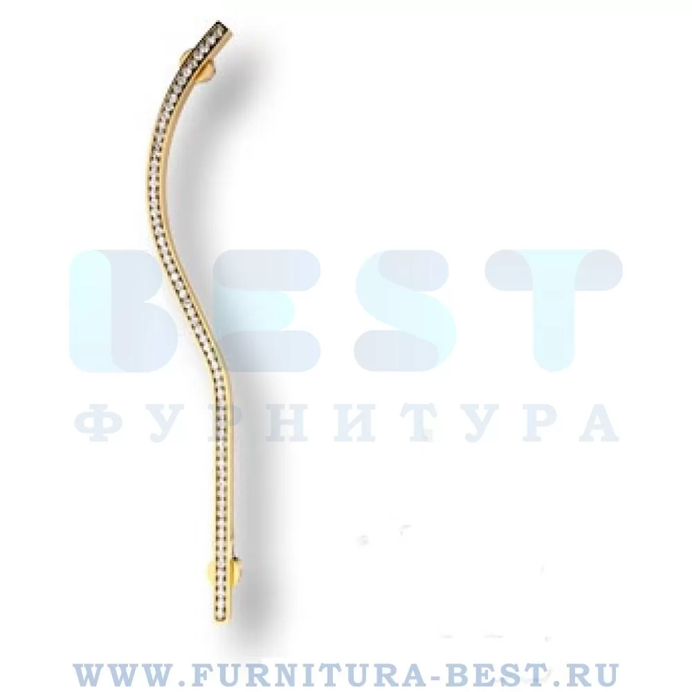 Ручка-скоба (левая) 160 мм, материал латунь, цвет глянцевое золото с кристаллами swarovski, арт. 2573-003-160-LEFT стоимость 4 170 руб.